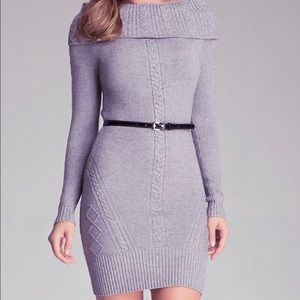 Bebe Cable Sweater Dress (belt not included)